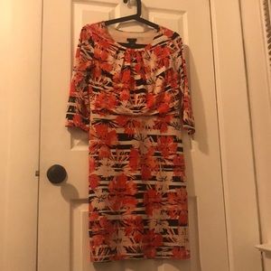 Ann Taylor Floral Striped Dress